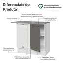 Ver imagem 3 de Balcão de Canto 1 Porta Branco/cinza Vik Madesa Branco/cinza
