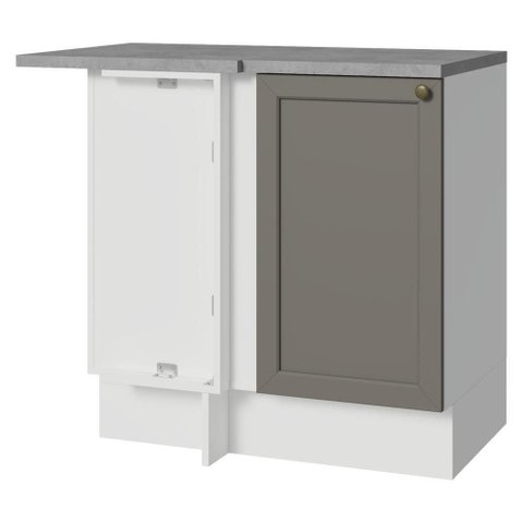 Balcão de Canto 1 Porta Branco/cinza Vik Madesa Branco/cinza
