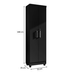 Armário Lavanderia Multiuso Isabela 2 Portas Preto - Saga Decor - 4