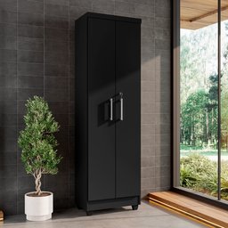 Armário Lavanderia Multiuso Isabela 2 Portas Preto - Saga Decor - 2