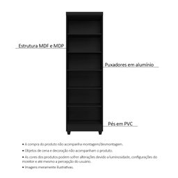 Armário Lavanderia Multiuso Isabela 2 Portas Preto - Saga Decor - 3