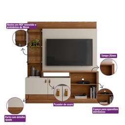 Estante Home para TV até 50 Polegadas 2 Portas 4 Prateleiras Alagoas  - 7