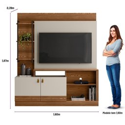 Estante Home para TV até 50 Polegadas 2 Portas 4 Prateleiras Alagoas  - 8