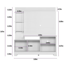 Estante Home para TV até 50 Polegadas 2 Portas 4 Prateleiras Alagoas  - 3