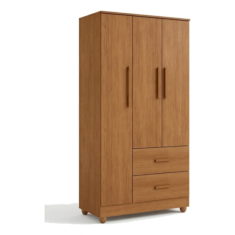 Guarda Roupa Slim 3 Portas 2 Gavetas Cinamomo Formimóveis