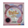 FONE OUVIDO BLUETOOTH WIRELESS ORELHA GATO LED MIC P2 SD LC-856 ROSA - 1