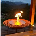 Ver imagem 7 de Lareira Tacho Aço Carbono Oxidado60 Cm Queimador Inox 30cm