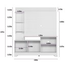 Ver imagem 3 de Estante Home para TV até 50 Polegadas 2 Portas 4 Prateleiras Alagoas Linea Brasil