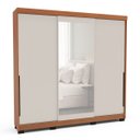 Ver imagem 1 de Guarda Roupa Solteiro 3 Portas Correr com Espelho 220cm Madrid Politorno Móveis