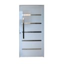 Ver imagem 1 de Porta Pivotante de Alumínio Branco Com Friso e Puxador CMC Classic - Lado Direito - 2.10(A)X0.90(L)