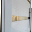 Ver imagem 3 de Porta Pivotante de Alumínio Branco Com Friso e Puxador CMC Classic - Lado Direito - 2.10(A)X0.90(L)
