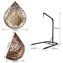 Ver imagem 5 de Cadeira Balanço Ninho Suspenso Gota Tramado com Suporte e Almofada Impermeável