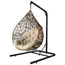 Ver imagem 2 de Cadeira Balanço Ninho Suspenso Gota Tramado com Suporte e Almofada Impermeável