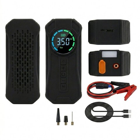 Auxiliar de Partida e Compressor de Ar Digital Portátil 80W