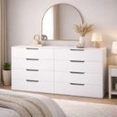 Ver imagem 1 de Cômoda para Quarto 8 Gavetas 150cm Madri Branco