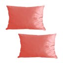 Ver imagem 1 de Kit 2 Capas para Almofada em Veludo Liso Retangular 60x40 Cor:rosa Coral