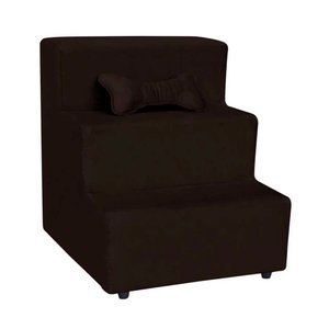 Escada Pet Almofadada 3 Degraus para Cães e Gatos: Veludo Marrom