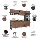 Ver imagem 3 de Armário de Cozinha com Tampo Cp02 240cm Pérola Grafite/freijó Z34 - Mpozenato