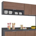 Ver imagem 5 de Armário de Cozinha com Tampo Cp02 240cm Pérola Grafite/freijó Z34 - Mpozenato