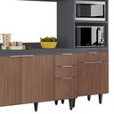 Ver imagem 6 de Armário de Cozinha com Tampo Cp02 240cm Pérola Grafite/freijó Z34 - Mpozenato