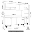 Ver imagem 4 de Armário de Cozinha com Tampo Cp02 240cm Pérola Grafite/freijó Z34 - Mpozenato