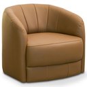 Ver imagem 1 de Poltrona Decorativa Orgânica Giratória Jamal L06 Couro Caramelo - Lyam Decor
