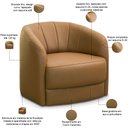 Ver imagem 3 de Poltrona Decorativa Orgânica Giratória Jamal L06 Couro Caramelo - Lyam Decor