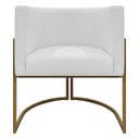 Ver imagem 5 de Kit 2 Poltronas Decorativas Recepção Luna Tecido Sintético Cores Base de Ferro Dourada