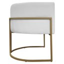 Ver imagem 7 de Kit 2 Poltronas Decorativas Recepção Luna Tecido Sintético Cores Base de Ferro Dourada