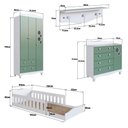Ver imagem 2 de Quarto Infantil com Cama Montessoriana Guarda Roupa Cômoda Prateleira 3 Portas 4 Gavetas MDP Branco