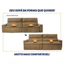 Ver imagem 5 de Sofá Retrátil Reclinável Supremo 2,70m Suede Velut Bege Molas no Assento - King House
