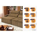 Ver imagem 3 de Sofá Retrátil Reclinável Supremo 2,70m Suede Velut Bege Molas no Assento - King House