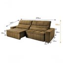 Ver imagem 2 de Sofá Retrátil Reclinável Supremo 2,70m Suede Velut Bege Molas no Assento - King House