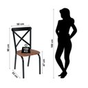 Ver imagem 4 de Conjunto Sala de Jantar Mesa 140cm x 77cm Tampo Vidro com 6 Cadeiras Karina Preto/Fosco/Caramelo