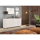 Ver imagem 2 de Aparador Buffet 4 Portas Com Pés Quadrados Veneza Multimóveis V3557 Branco/Natural Branco/Natural