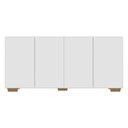 Ver imagem 3 de Aparador Buffet 4 Portas Com Pés Quadrados Veneza Multimóveis V3557 Branco/Natural Branco/Natural
