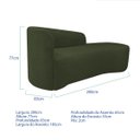 Ver imagem 3 de Kit Divã Recamier Orgânico França 200cm Lado Direito e 2 Poltronas Amore Linho