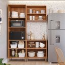 Ver imagem 5 de Armário de Cozinha Aurea com Torre Quente 150 Cm 8 Portas Cinamomo/platina