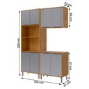 Ver imagem 4 de Armário de Cozinha Aurea com Torre Quente 150 Cm 8 Portas Cinamomo/platina