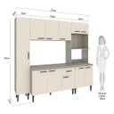 Ver imagem 3 de Cozinha Modulada Max 220 X 195 Cm Balcão Tampo Armário Nicho Forno Mdp Cinza Champanhe - Clicklar