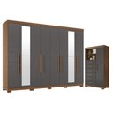 Ver imagem 1 de Guarda Roupa Casal Master New 8 Portas 4 Gavetas com Espelho Cômoda Marabá 1 Porta 6 Gavetas Jatob