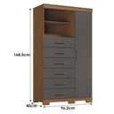 Ver imagem 3 de Guarda Roupa Casal Master New 8 Portas 4 Gavetas com Espelho Cômoda Marabá 1 Porta 6 Gavetas Jatob