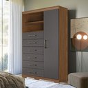 Ver imagem 4 de Guarda Roupa Casal Master New 8 Portas 4 Gavetas com Espelho Cômoda Marabá 1 Porta 6 Gavetas Jatob