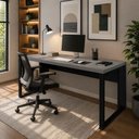 Ver imagem 1 de Escrivaninha Office sem Gavetas MDP 150cm Cinza Sagrado com Preto