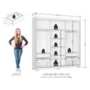Ver imagem 3 de Guarda Roupa Casal Confort 3 Portas com Cômoda Primordial Max 4 Gavetas Cinamomo Fosco-Zanzini