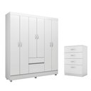 Ver imagem 1 de Conjunto Quarto Guarda Roupa e Comoda Forggia Branco