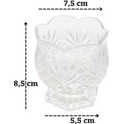 Kit 10 Porta Talheres de Cristal Mesa Posta para Colher de Cafe e Chá 8,5cm Dublin - 3