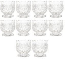 Kit 10 Porta Talheres de Cristal Mesa Posta para Colher de Cafe e Chá 8,5cm Dublin - 1