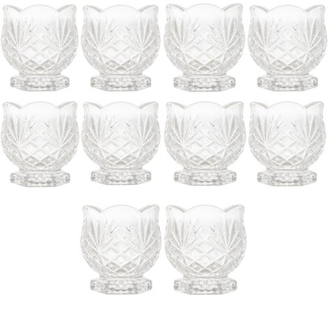 Kit 10 Porta Talheres de Cristal Mesa Posta para Colher de Cafe e Chá 8,5cm Dublin