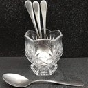 Ver imagem 2 de Kit 10 Porta Talheres de Cristal Mesa Posta para Colher de Cafe e Chá 8,5cm Dublin